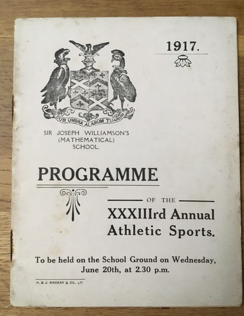 Programme of the 33rd annual athletic sports day book cover